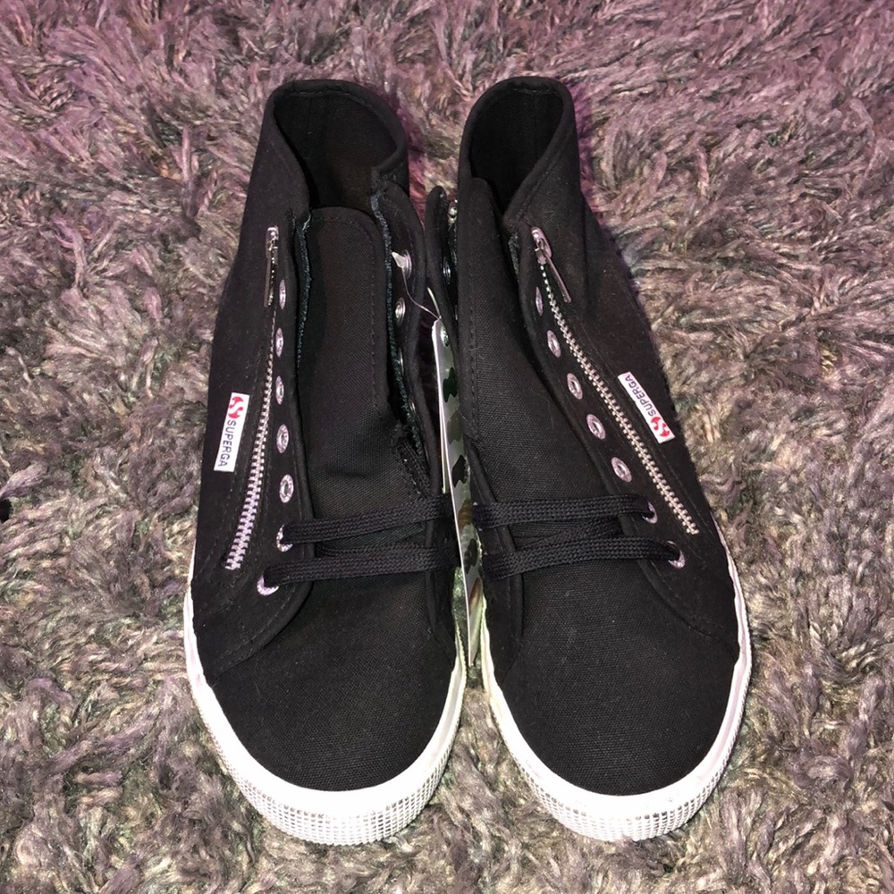 superga women’s black high top sneakers
